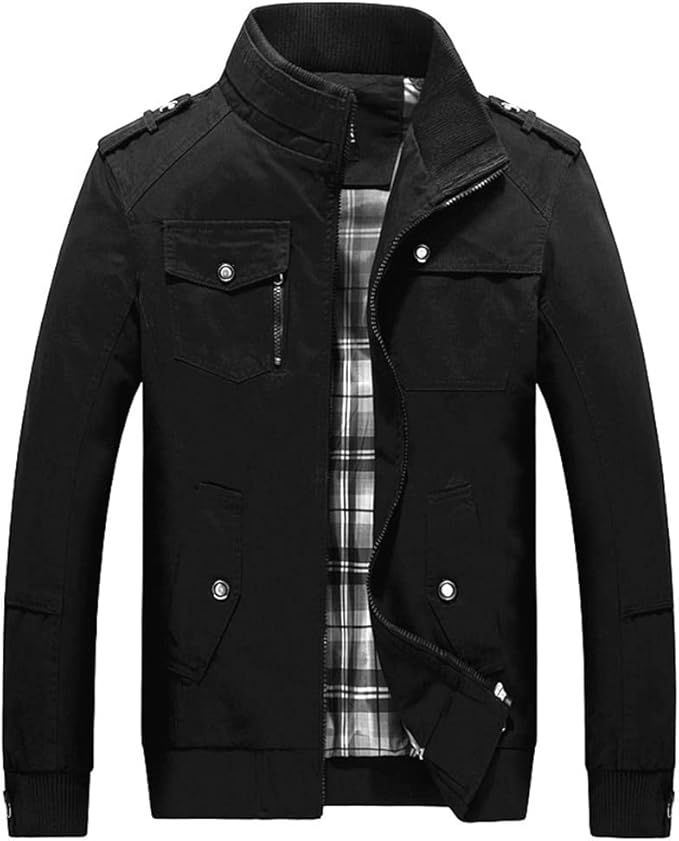 Chaqueta Hombre Cuello Pie Classic Urban Shelter Múltiples Bolsillos