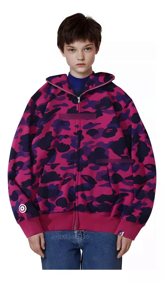 Sudadera Poleron Camuflage Tiburon capucha