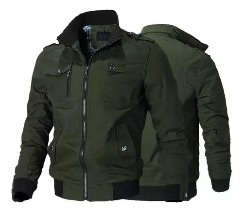 Chaqueta Hombre Cuello Pie Classic Urban Shelter Múltiples Bolsillos